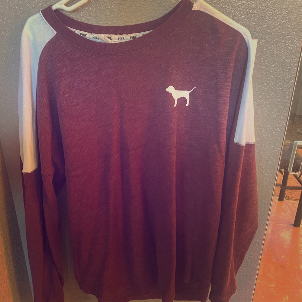 Maroon PINK crew neck sweater
